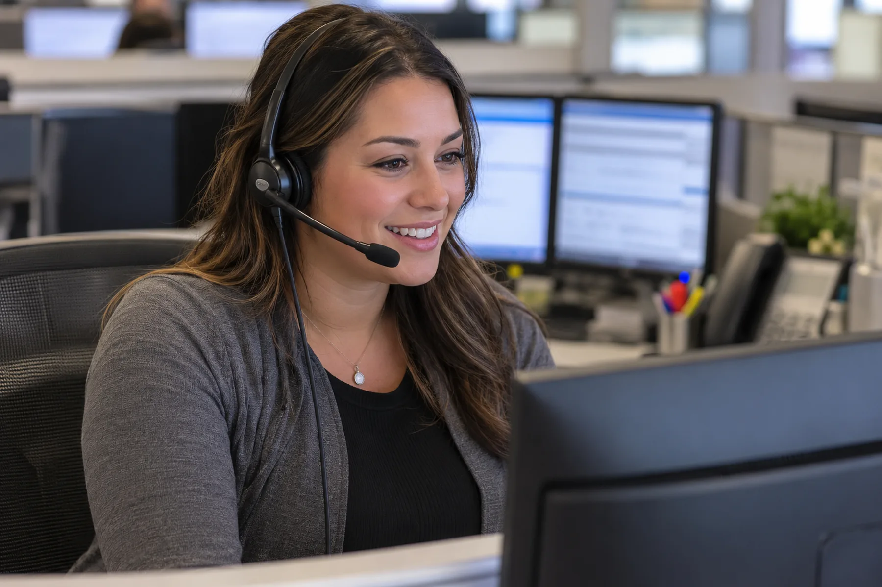 CallCenterUSA operators taking live calls at a US-based facility