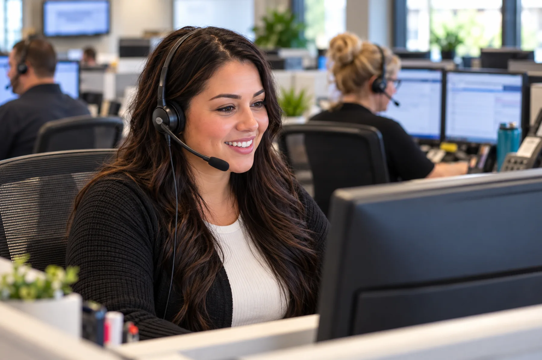 CallCenterUSA operators taking live calls at a US-based facility