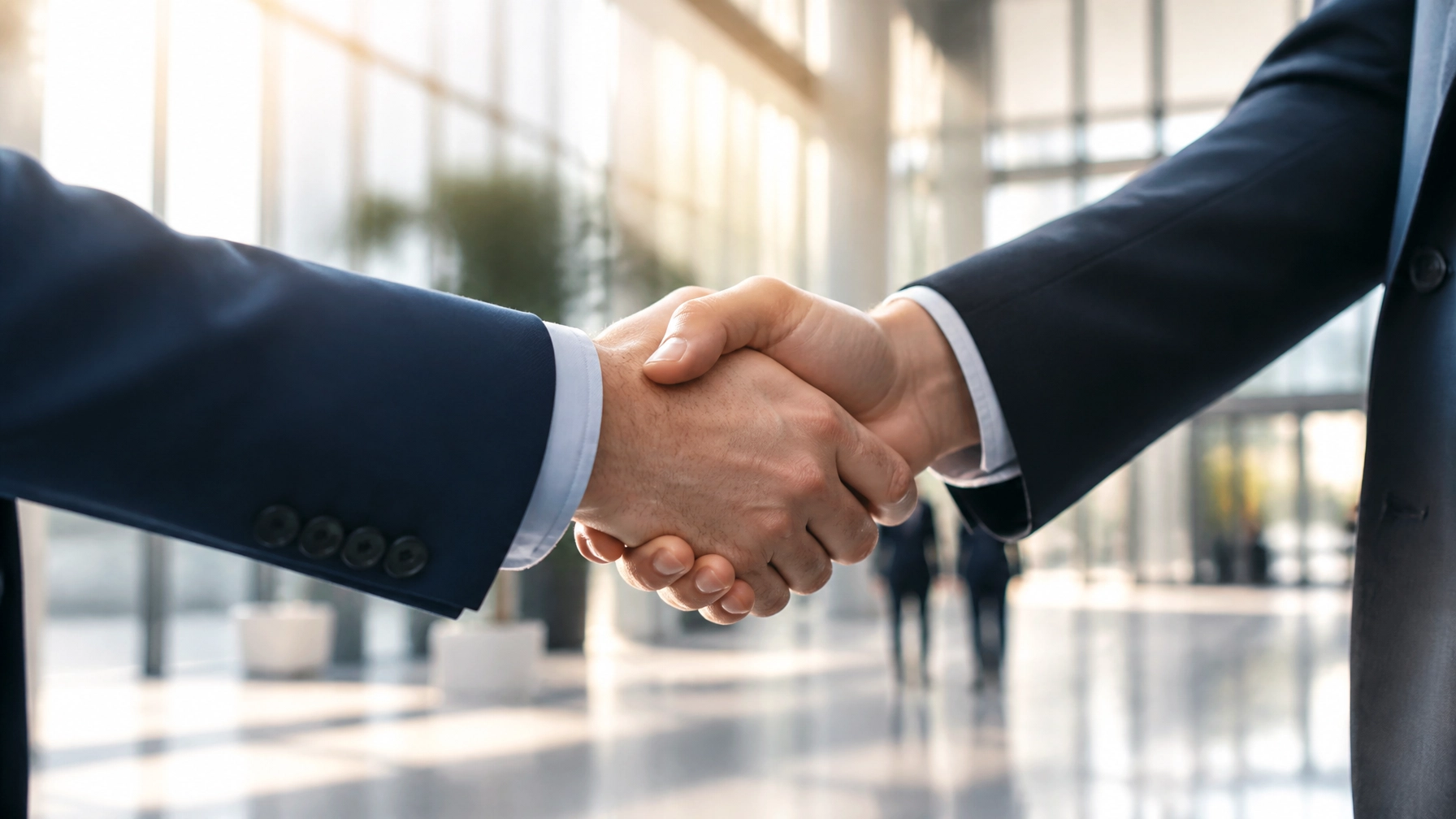 A professional handshake representing the closing of a high-value contract